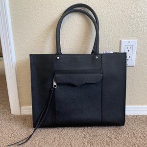 Rebecca minkoff black saffiano leather tote
